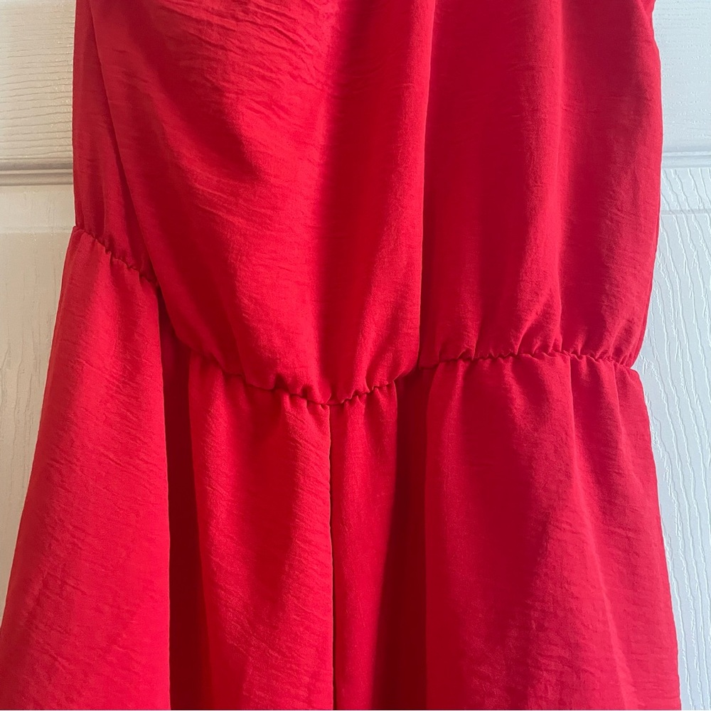 BiBi One-Shoulder Red Romper - Picture 3 of 9